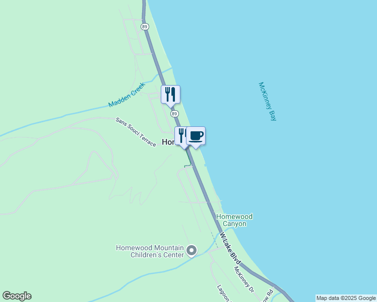 map of restaurants, bars, coffee shops, grocery stores, and more near 5145 West Lake Boulevard in Homewood