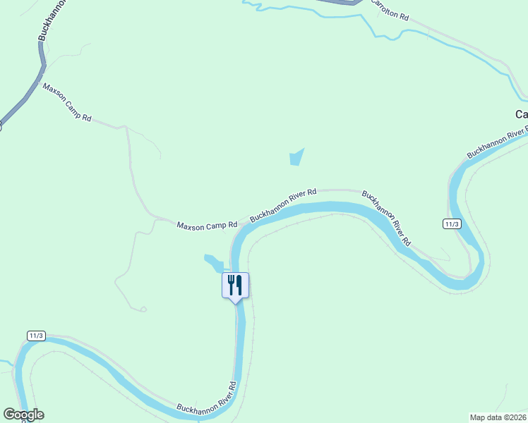 map of restaurants, bars, coffee shops, grocery stores, and more near 1977 Buckhannon River Road in Volga