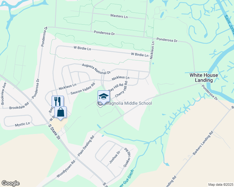 map of restaurants, bars, coffee shops, grocery stores, and more near 10 Sahalee Court in Magnolia