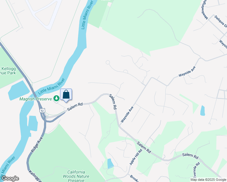 map of restaurants, bars, coffee shops, grocery stores, and more near 5151-5199 Salem Road in Cincinnati
