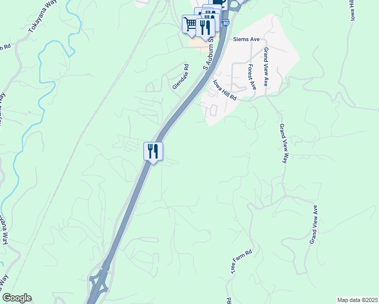 map of restaurants, bars, coffee shops, grocery stores, and more near 1200 South Canyon Way in Colfax