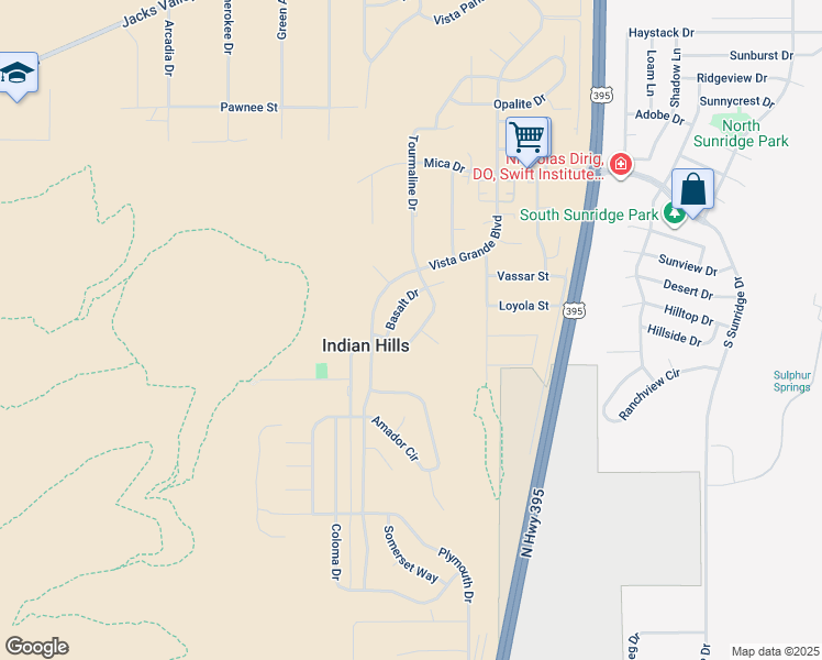 map of restaurants, bars, coffee shops, grocery stores, and more near 3432 Basalt Drive in Carson City