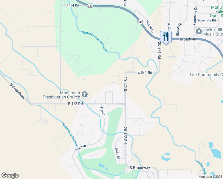 map of restaurants, bars, coffee shops, grocery stores, and more near 562 East Saddle Drive in Grand Junction