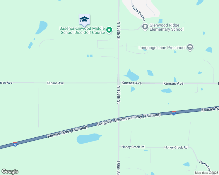 map of restaurants, bars, coffee shops, grocery stores, and more near 17185 158th Street in Bonner Springs
