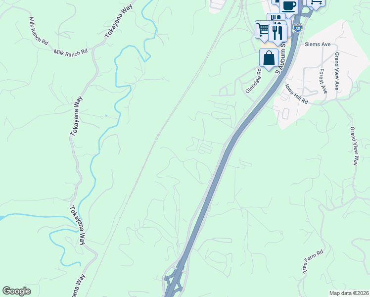 map of restaurants, bars, coffee shops, grocery stores, and more near 1356 Oak Ridge Drive in Colfax