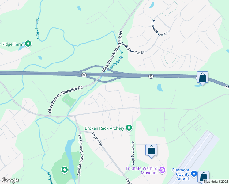 map of restaurants, bars, coffee shops, grocery stores, and more near 2454 Straight Street in Batavia