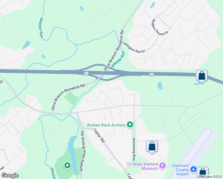 map of restaurants, bars, coffee shops, grocery stores, and more near 2456 Straight Street in Batavia