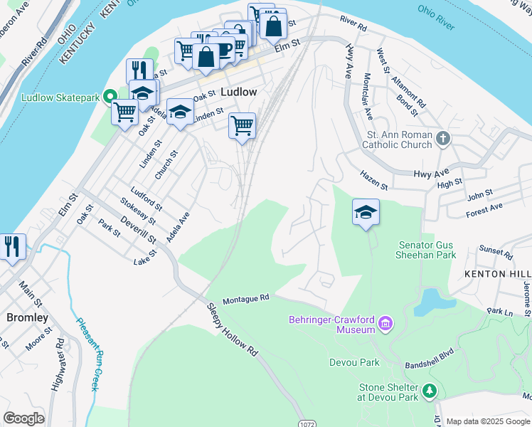 map of restaurants, bars, coffee shops, grocery stores, and more near in Covington