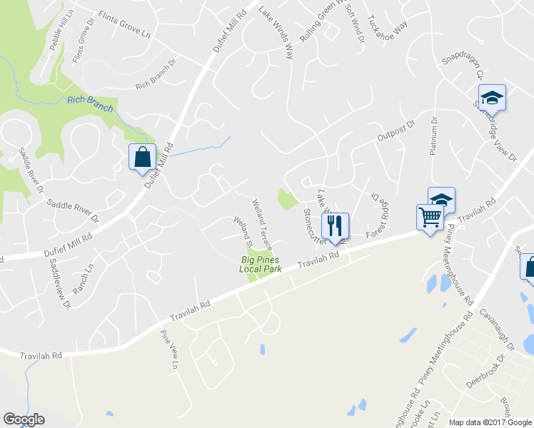 map of restaurants, bars, coffee shops, grocery stores, and more near 14021 Welland Terrace in North Potomac