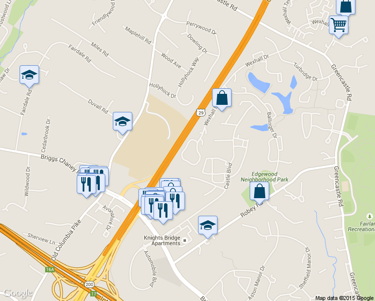 map of restaurants, bars, coffee shops, grocery stores, and more near 3214 Tapestry Circle in Burtonsville