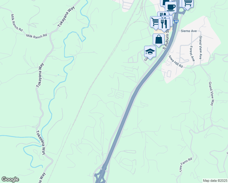 map of restaurants, bars, coffee shops, grocery stores, and more near 1306 Oak Ridge Drive in Colfax