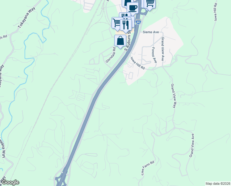 map of restaurants, bars, coffee shops, grocery stores, and more near 1200 S Canyon Way in Colfax