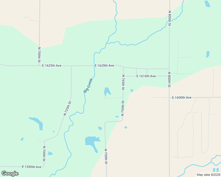 map of restaurants, bars, coffee shops, grocery stores, and more near 16000 North 765th Street in Robinson