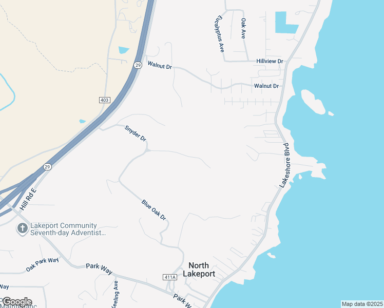 map of restaurants, bars, coffee shops, grocery stores, and more near 460 Lake Vista Drive in Lakeport