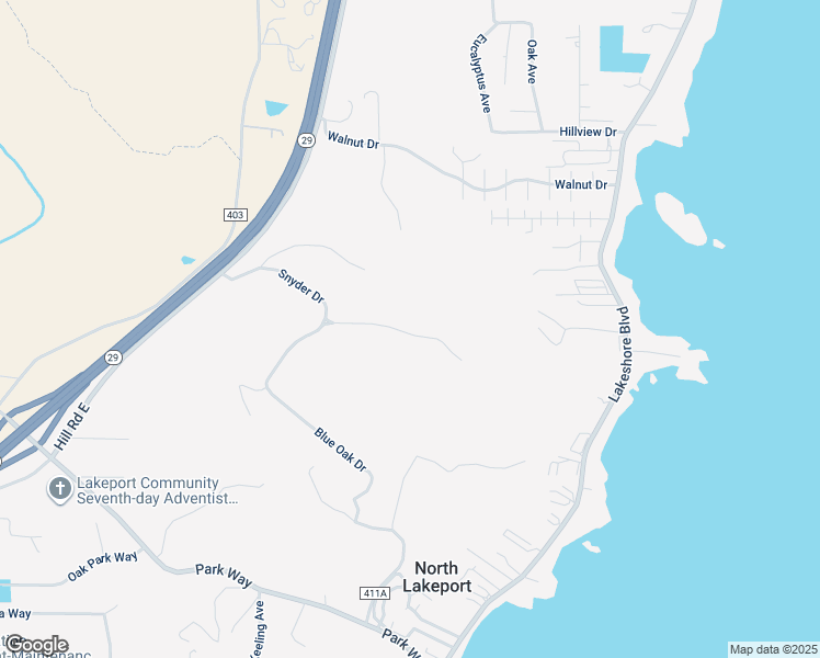 map of restaurants, bars, coffee shops, grocery stores, and more near 460 Lake Vista Drive in Lakeport