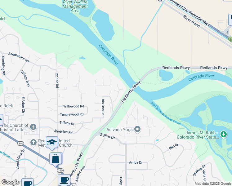 map of restaurants, bars, coffee shops, grocery stores, and more near 932-1736 Rio Linda Lane in Grand Junction