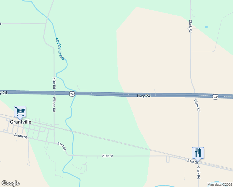 map of restaurants, bars, coffee shops, grocery stores, and more near 4258 U.S. 24 in Grantville