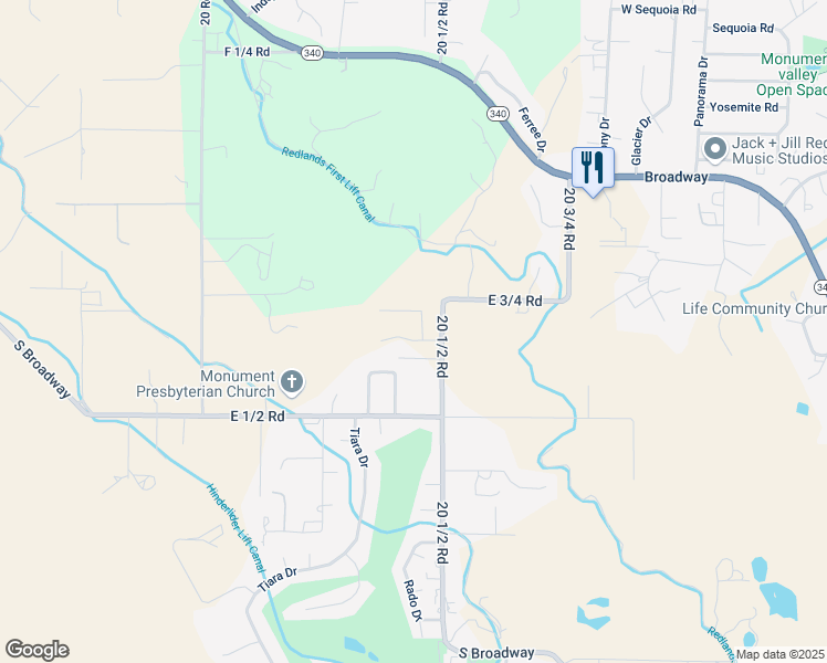 map of restaurants, bars, coffee shops, grocery stores, and more near 562 East Saddle Drive in Grand Junction
