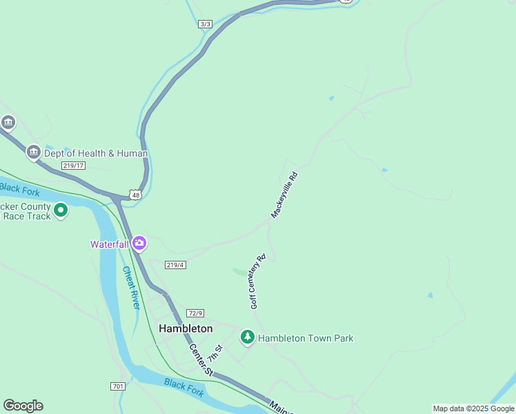 map of restaurants, bars, coffee shops, grocery stores, and more near Mackeyville Road in Hambleton