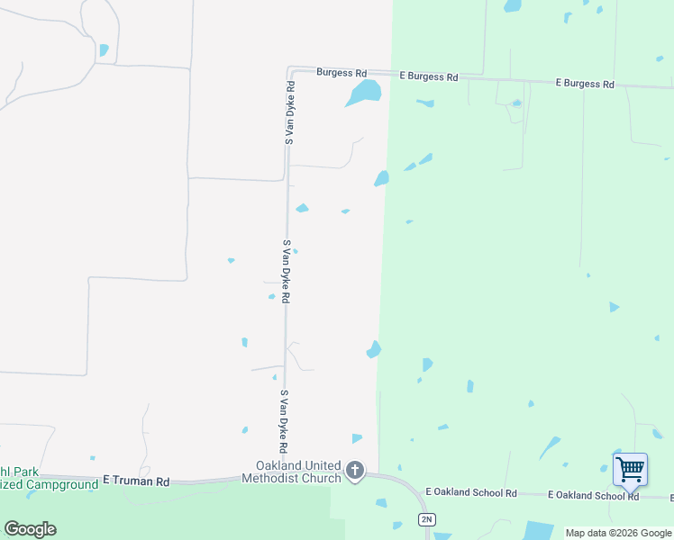map of restaurants, bars, coffee shops, grocery stores, and more near 1001 South Van Dyke Road in Buckner