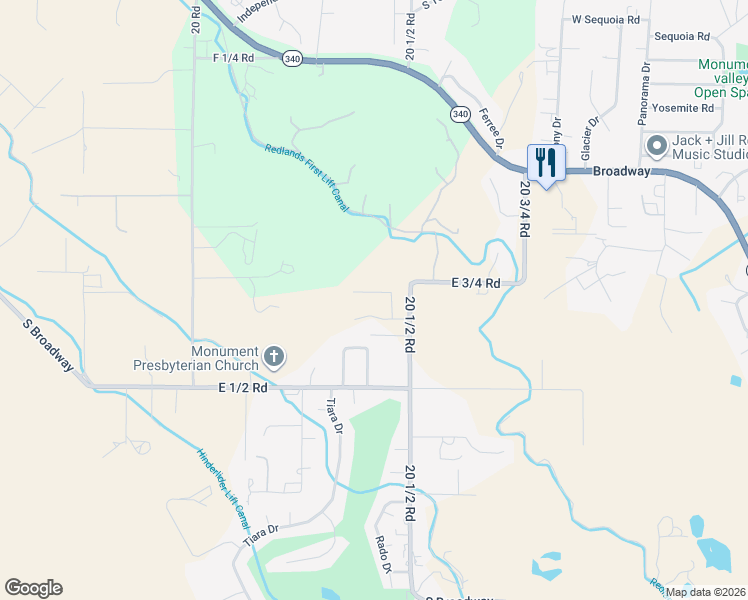 map of restaurants, bars, coffee shops, grocery stores, and more near 585 Preserve Lane in Grand Junction