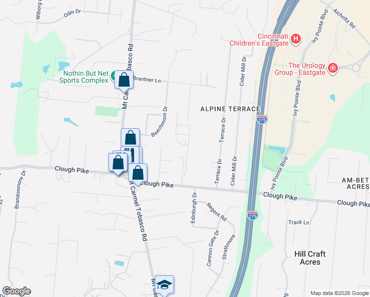 map of restaurants, bars, coffee shops, grocery stores, and more near 4300 Fischer Lane in Cincinnati