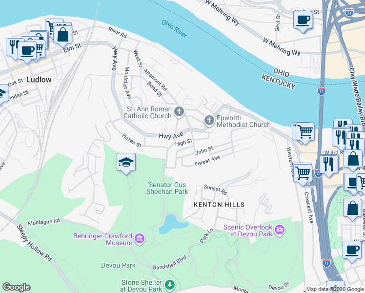 map of restaurants, bars, coffee shops, grocery stores, and more near in Covington