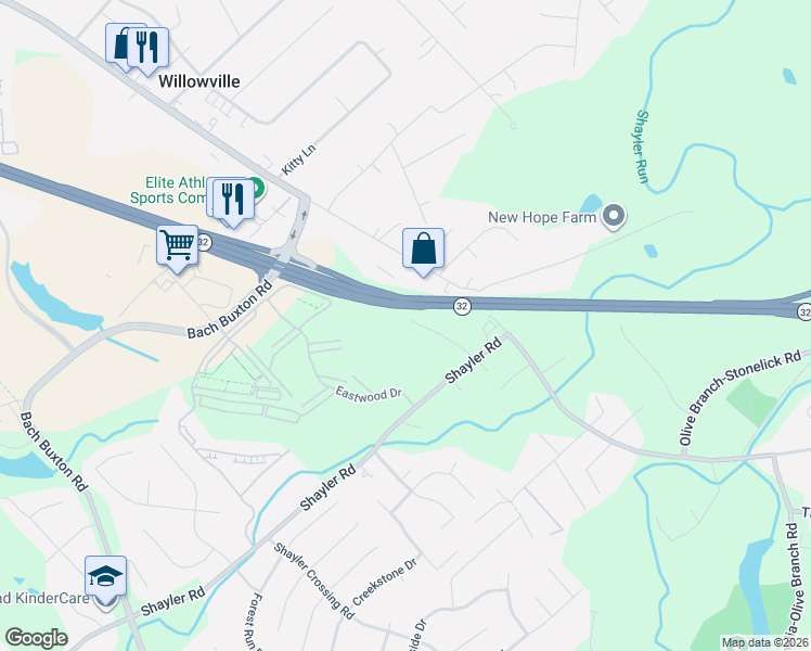 map of restaurants, bars, coffee shops, grocery stores, and more near 1237 Traction Lane in Batavia