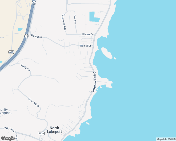 map of restaurants, bars, coffee shops, grocery stores, and more near 170 Deer Hill Lane in Lakeport