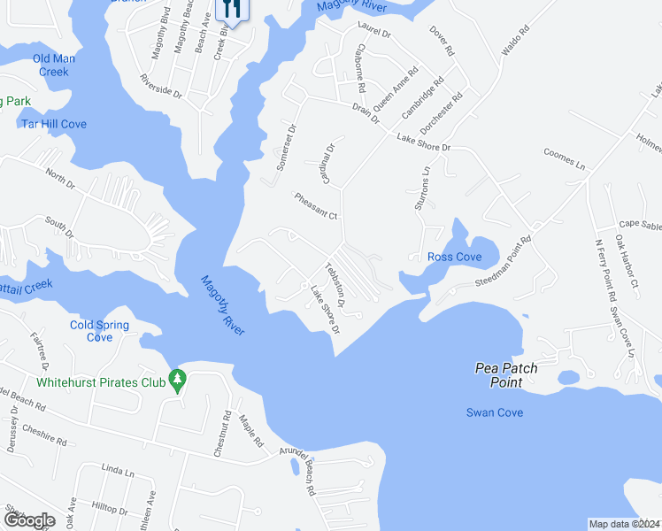 map of restaurants, bars, coffee shops, grocery stores, and more near 633 Tebbston Drive in Lake Shore