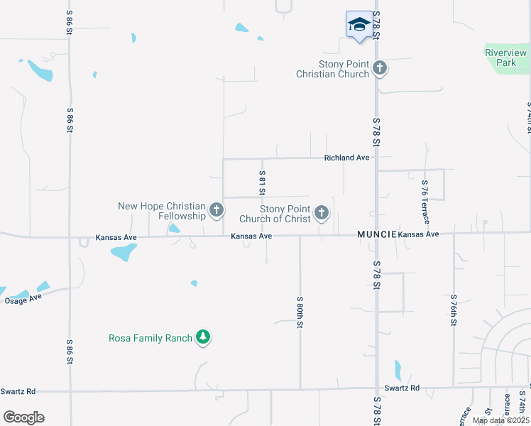 map of restaurants, bars, coffee shops, grocery stores, and more near 517 South 81 Street in Kansas City