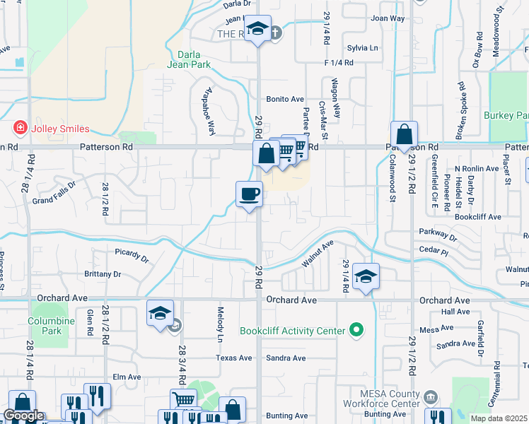 map of restaurants, bars, coffee shops, grocery stores, and more near 580 29 Road in Grand Junction
