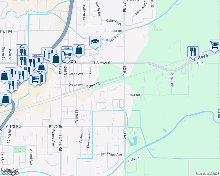 map of restaurants, bars, coffee shops, grocery stores, and more near 3291 Lombardy Lane in Clifton