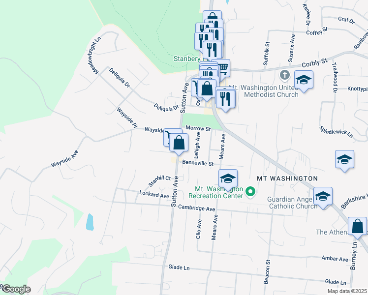 map of restaurants, bars, coffee shops, grocery stores, and more near in Cincinnati