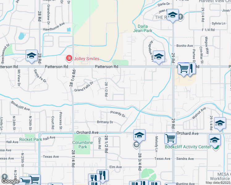 map of restaurants, bars, coffee shops, grocery stores, and more near 500-578 Gable Court in Grand Junction