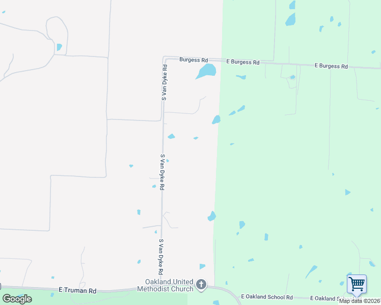 map of restaurants, bars, coffee shops, grocery stores, and more near 1001 South Van Dyke Road in Buckner