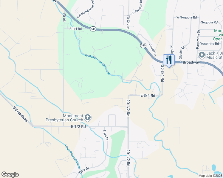 map of restaurants, bars, coffee shops, grocery stores, and more near 585 Preserve Lane in Grand Junction