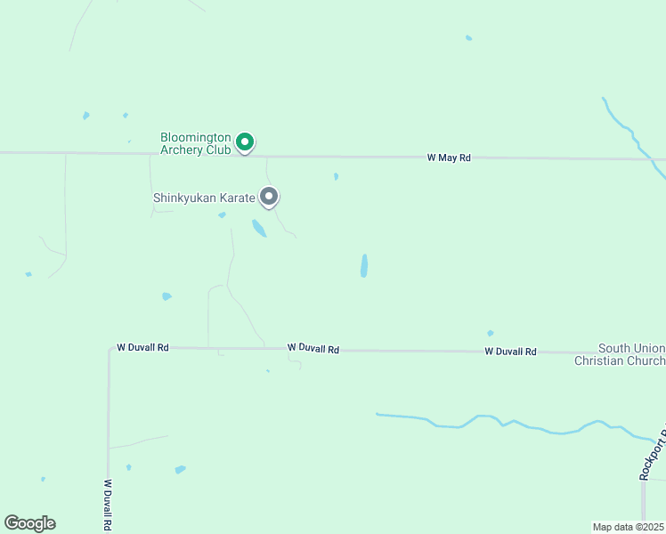 map of restaurants, bars, coffee shops, grocery stores, and more near 5801 West May Road in Bloomington