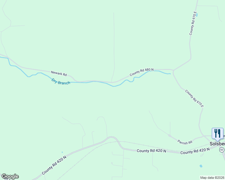 map of restaurants, bars, coffee shops, grocery stores, and more near in Solsberry