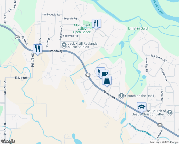 map of restaurants, bars, coffee shops, grocery stores, and more near 2120 Monarch Point in Grand Junction