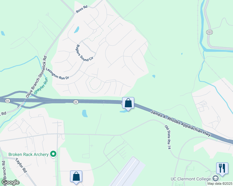 map of restaurants, bars, coffee shops, grocery stores, and more near 4562 Julep Way in Batavia