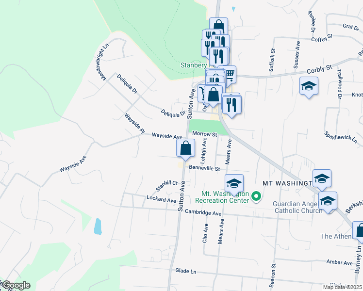 map of restaurants, bars, coffee shops, grocery stores, and more near in Cincinnati