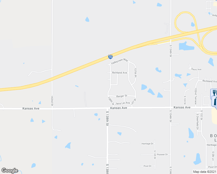 map of restaurants, bars, coffee shops, grocery stores, and more near 498 138th Street in Bonner Springs