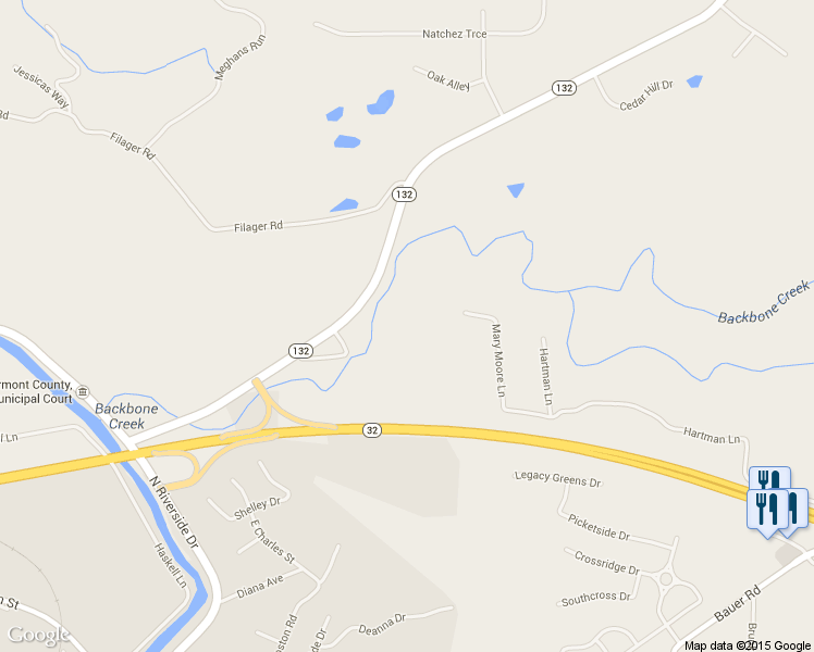 map of restaurants, bars, coffee shops, grocery stores, and more near 4555 Hartman Lane in Batavia