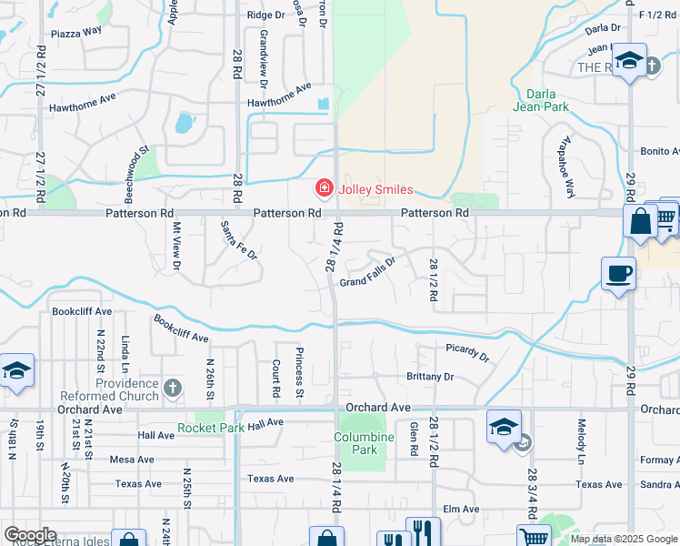 map of restaurants, bars, coffee shops, grocery stores, and more near 579-599 28 1/4 Road in Grand Junction