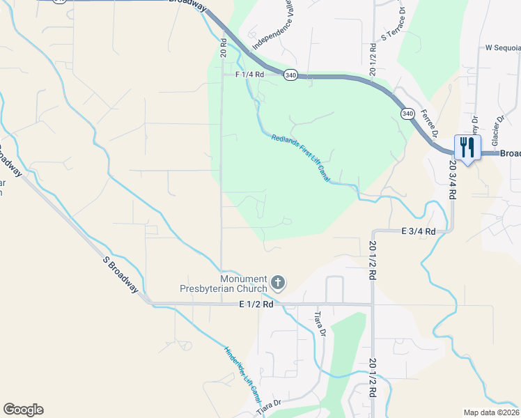 map of restaurants, bars, coffee shops, grocery stores, and more near 576 20 Road in Grand Junction
