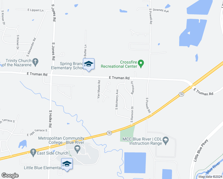 map of restaurants, bars, coffee shops, grocery stores, and more near 20608 East 12th Terrace Court South in Independence