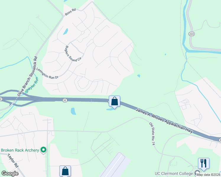 map of restaurants, bars, coffee shops, grocery stores, and more near 4540 Furlong Trail in Batavia