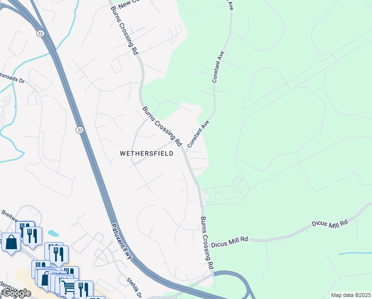 map of restaurants, bars, coffee shops, grocery stores, and more near in Severn