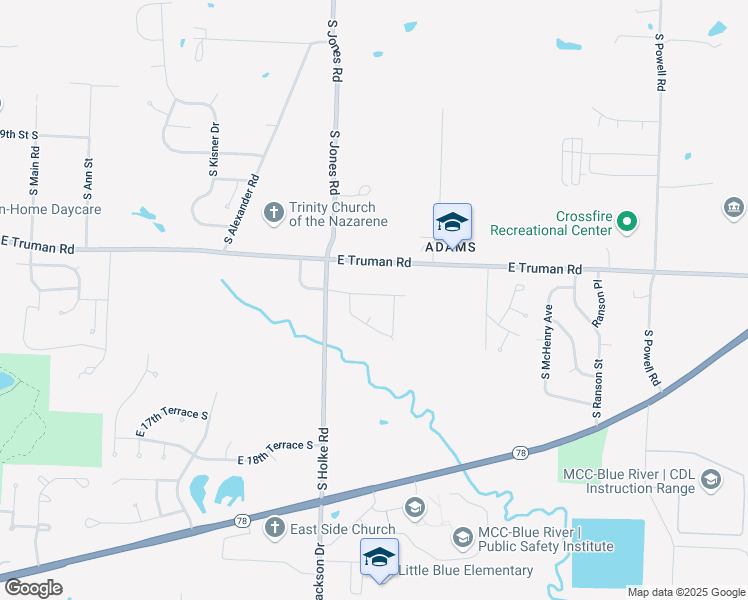 map of restaurants, bars, coffee shops, grocery stores, and more near 20105 East 12th Terrace South in Independence
